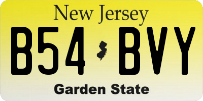 NJ license plate B54BVY