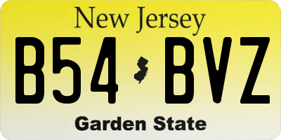 NJ license plate B54BVZ