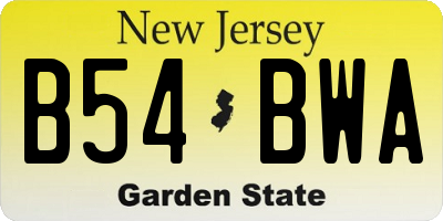 NJ license plate B54BWA