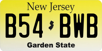 NJ license plate B54BWB