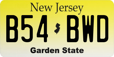 NJ license plate B54BWD