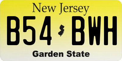 NJ license plate B54BWH