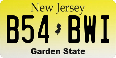 NJ license plate B54BWI