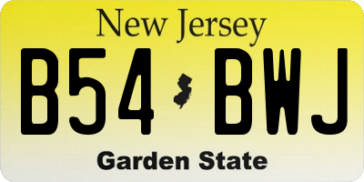 NJ license plate B54BWJ