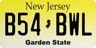NJ license plate B54BWL