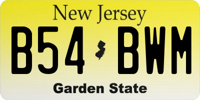 NJ license plate B54BWM