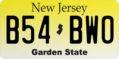 NJ license plate B54BWO