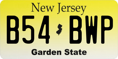 NJ license plate B54BWP