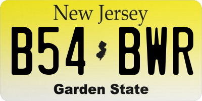 NJ license plate B54BWR