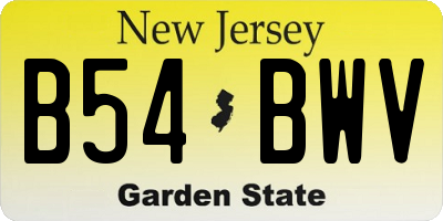 NJ license plate B54BWV