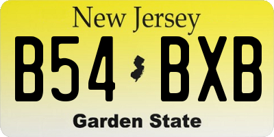 NJ license plate B54BXB