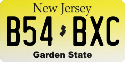 NJ license plate B54BXC