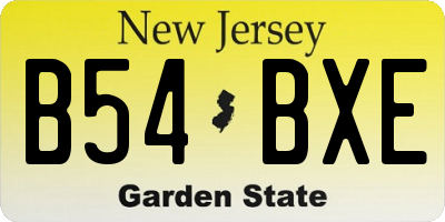 NJ license plate B54BXE
