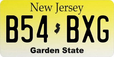NJ license plate B54BXG