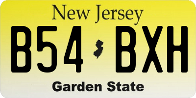 NJ license plate B54BXH