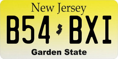 NJ license plate B54BXI