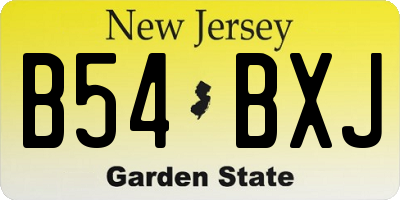 NJ license plate B54BXJ