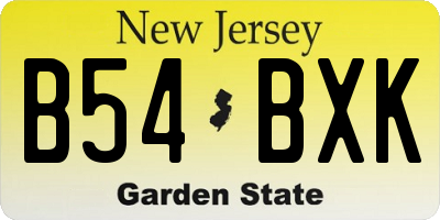 NJ license plate B54BXK
