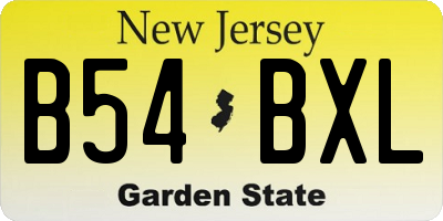NJ license plate B54BXL