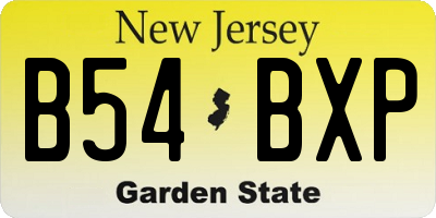 NJ license plate B54BXP
