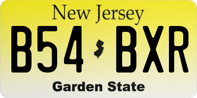 NJ license plate B54BXR