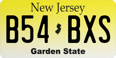 NJ license plate B54BXS