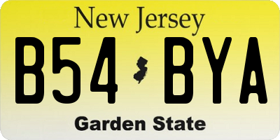 NJ license plate B54BYA