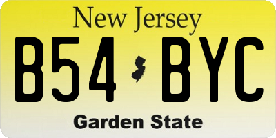NJ license plate B54BYC