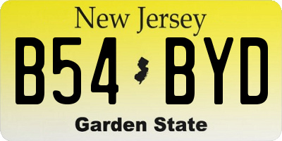 NJ license plate B54BYD