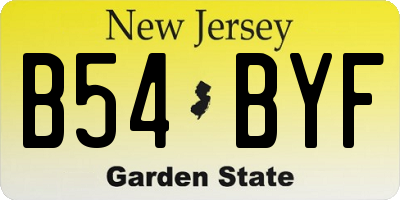 NJ license plate B54BYF