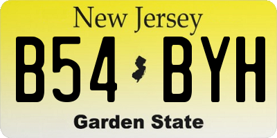 NJ license plate B54BYH