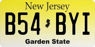 NJ license plate B54BYI