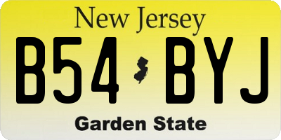 NJ license plate B54BYJ