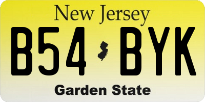 NJ license plate B54BYK
