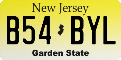NJ license plate B54BYL