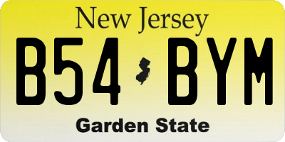 NJ license plate B54BYM