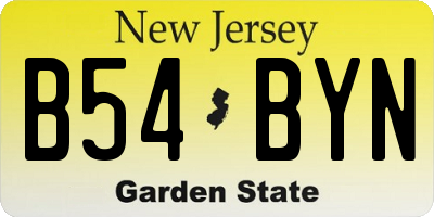NJ license plate B54BYN