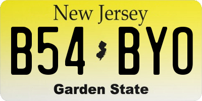 NJ license plate B54BYO