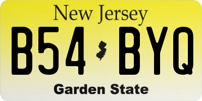 NJ license plate B54BYQ