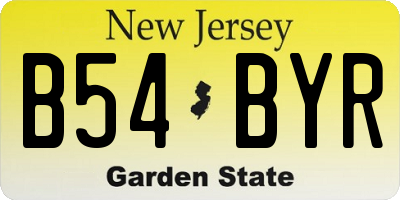 NJ license plate B54BYR