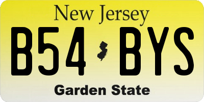 NJ license plate B54BYS