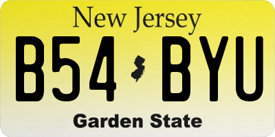 NJ license plate B54BYU