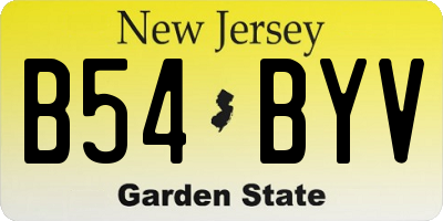 NJ license plate B54BYV