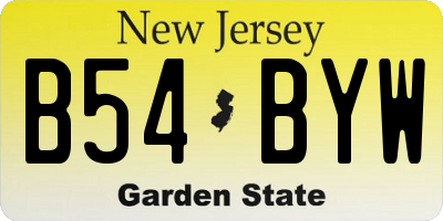 NJ license plate B54BYW