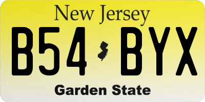 NJ license plate B54BYX