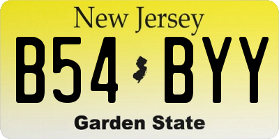 NJ license plate B54BYY