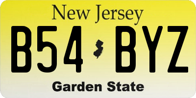 NJ license plate B54BYZ