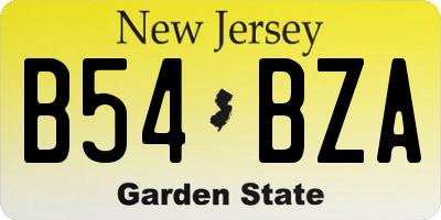 NJ license plate B54BZA