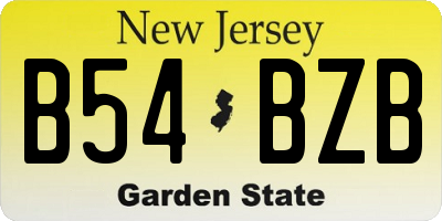 NJ license plate B54BZB