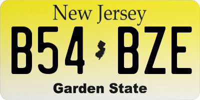 NJ license plate B54BZE